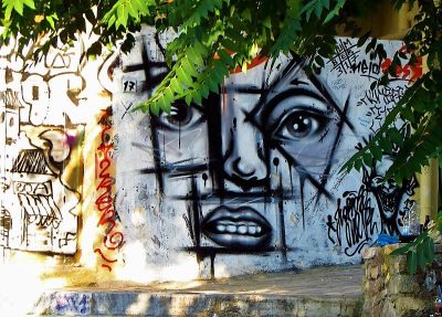 Atenas grafitera, Grecia.